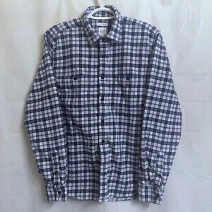 GAP Untucked Flannel Shirt Men's Medium M Blue Multicolor Plaid